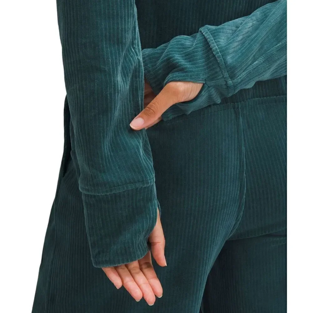 Lululemon Scuba Track Jacket *Velvet Cord Storm Teal